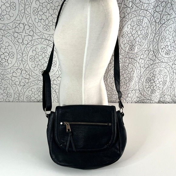 A+ Ellen Crossbody Bag Black Vegan Leather Adjustable - Picture 5 of 9